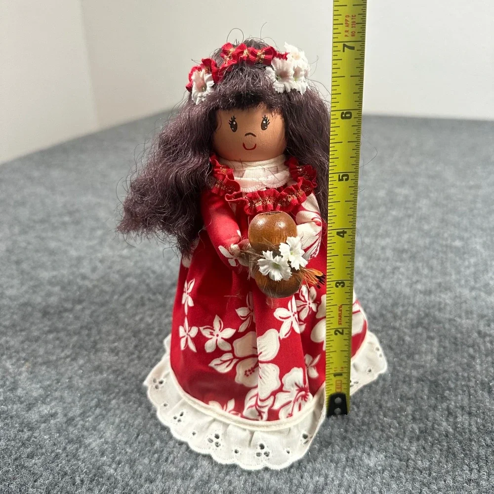 Vintage Handmade‎ Hawaiian Hula Girl with Ipu Air Freshener Doll 7